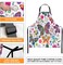 Apron Home Kitchen Cooking Baking Gardening for Women Men With Pockets Floral Colorful Butterflies Flowers Romantic 32x28 inch